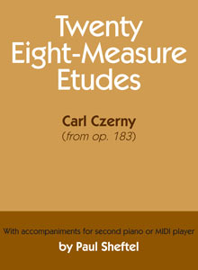 cover art of Carl Czerny's Twenty Eight-Measure Etudes; MINI player by Paul Sheftel
